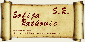 Sofija Ratković vizit kartica